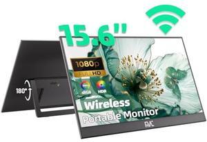 FMC Wireless Portable Monitor 15.6 Inch WiFi Support Mirroring for Phone, Miracast for Laptops, Wireless Network Adapter for PC, New Display Technology 180degAdjustable, HDMI for Laptops, Mobile