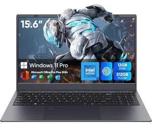 ITAMRYO 15.6 inch Win11 Laptop Computer, 1920x1080 IPS Screen, 12GB DDR5 RAM / 512GB SSD, N95(Beats N5095) Processor Notebook PC, Support Fingerprint, WiFi 5, BT, Full Size Keyboard