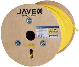 JAVEX 23AWG CAT6 Ethernet Cable UL Certified [500FT, Solid Pure Copper] 600MHz, PoE++ Over 100W, ETL Listed, TAA Compliant, UTP Ethernet Bulk Cable, 500 Feet, Yellow