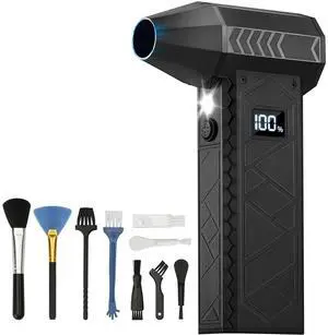 Compressed Air Duster - 180000RPM Electric Air Duster for Cleaning Keyboard&PC 3 Gears Adjustable (Long Press 4th GEA) Rechargeable Cordless Jet Dry Blower Air Blower for Car and Home