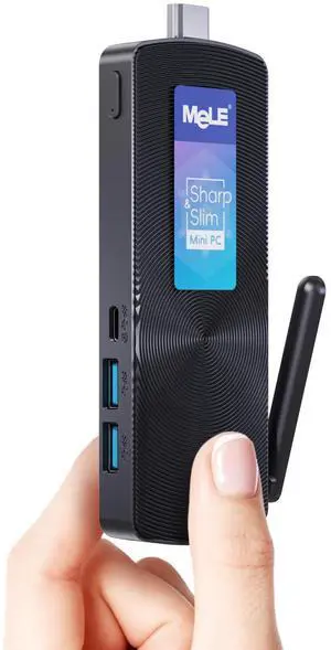 MeLE PCG02 Fanless Mini PC Stick Alder Lake N100(up to 3.4GHz) 8GB LPDDR4 256GB ROM Micro Desktop Computer Small Form Factor PC with Full Function USB-C, 2.4G/5.0G WiFi, 4K HDMI for Home Office