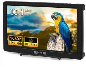 MUNYEAH M1020 Portable Monitor 10.1 inch Full HD IPS 1920x1080 400Nits Monitor with HDMI, VGA for Windows 11/10/8/7 PS Xbox Compatible with Raspberry Pi 5/4/3 Build-in Speakers VESA Mount
