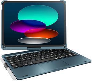 pekarejue Wireless Keyboard Case for Apple iPad 11th (A16) M3 2025 & 2022 iPad 10th Generation (10.9-inch): Rotatable Pencil Holder Multi-Touch Trackpad RGB Backlit Navy Blue