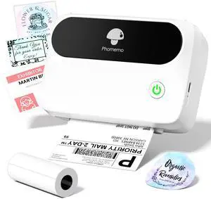 Phomemo Thermal Shipping Label Printer, M421 Bluetooth Wireless Lable Maker, App Edit, Support 1.57-4 inch Width Printing for Small Buiness, Office,Home, Compatible with Android, iOS & Laptop