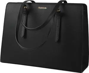 Queenoris PVC Laptop Bag for Women 15.6 Inch Computer Bags Work Bag Business Teacher Office Tote bag Travel Briefcase