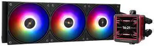 Thermalrlght FW 360 Ultra ARGB Black CPU Water Cooler,3 PWM Fans Water Cooling System,IPS LCD Screen with 480x480 Resolution,for AM4/AM5&Intel LGA1700,CPU Liquid Cooler,2.44-inch Display