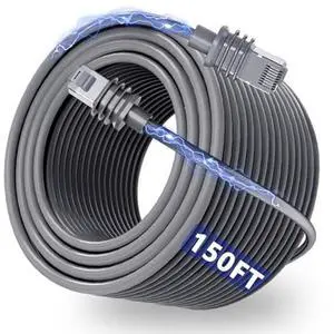 WAWINY Standard Starlink Gen 3 Cable 150FT/46M, Starlink Cable Gen 3 Replacement, Durable Waterproof V3 Cable for Rectangular Starlink Satellite, Ethernet Extension Cable - Grey