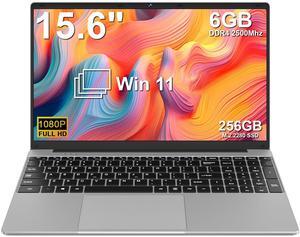 15.6" Traditional Laptop 6GB+256GB SSD J4105 (Up to 2.5Ghz) 4-Core Win 11 Laptop Support 512GB TF 1TB SSD Expand with 1920x1080 FHD Dual WiFi BT 4.2 Webcam Cooling Fan for Work Entertainment-Gray