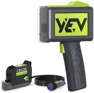 YEV VP127 Handheld Inkjet Printer Upgraded Enhanced 16-Hour Continuous Printing with Photoelectric Sensor for Batch Numbers, Logos, Serial Numbers, Barcodes, and QR Codes on Various Materials