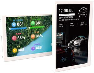 Yoqanr 5" Sensor Panel PC Temperature Display,Computer Temp Monitor, PC Accessories,Type-C+PH Interface,Mini Computer Secondary Screen Monitoring CPU,RAM,GPU,SSD Performance and So On(White)