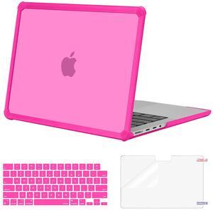MOSISO Compatible with MacBook Pro 14 inch Case 2025-2021 M4 M3 M2 M1 A3112 A3185 A3401 A2918 A2992 A2779 A2442, Anti-Cracking Heavy Duty TPU Bumper Hard Case&Keyboard Skin&Screen Film, Bright Rose