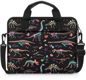 MoKo 10-12.5 Inch Kids Tablet Sleeve Carrying Case for Fire HD 10 13th/11th Gen, Fire HD 8/7 Kids 2022, Tablet Bag with Shoulder Strap for 10/10.1 Inch Android 12/13, Black Dinosaur