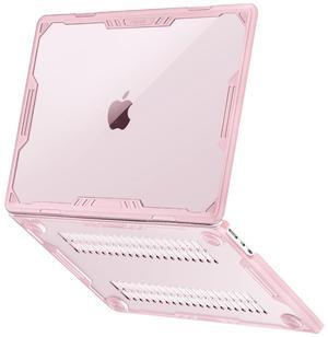 MOSISO Compatible with MacBook Air 13 inch Case 2025 2024 2023 2022 M4 A3240 M3 A3113 M2 A2681, Symmetric Geometric Heavy Duty Rugged Protective Plastic Hard Shell Cover with TPU Bumper, Pink