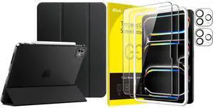 JETech iPad Pro 13-Inch M4 (2024) Case and Screen Protector with Camera Lens Protector Bundle