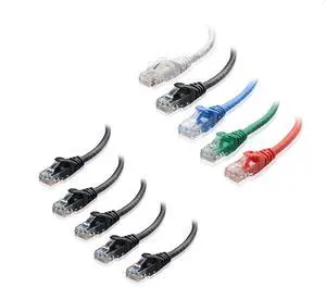 Cable Matters 5-Color Combo Snagless Short Cat6 Ethernet Cable (Cat6 Cable, Cat 6 Cable) 7 ft & 5-Pack Snagless Short Cat6 Ethernet Cable