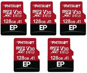 Patriot Memory 128GB A1 / V30 Micro SD Card for Android Phones and Tablets, 4K Video Recording - 5 Pack, Lot of 5