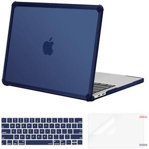 MOSISO Compatible with MacBook Pro 13 inch Case M2 2025-2016 A2338 M1 A2251 A2289 A2159 A1989 A1708 A1706, Anti-Cracking Heavy Duty Plastic TPU Bumper Hard Case&Keyboard Skin&Screen Film, Navy Blue