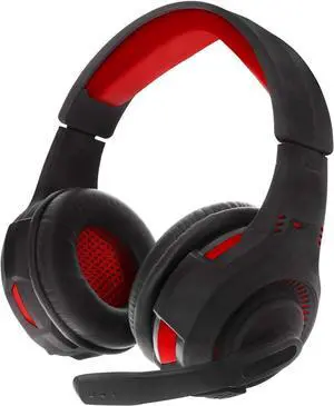 Generic Sentry HPXGX100RD Stereo Gaming Headset, Red; in-line Volumen and Mic On/Off Controls; Rotating Omni-directional Mic; Adjustable Headband; Comfortable Earpads for Long Use