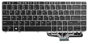 New Replacement Keyboard Compatible with HP Elitebook Folio 1040 G3 818252-001 844423-001 with Backlit with Silver Frame