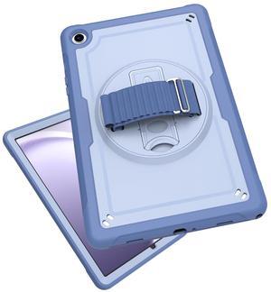 Ambison Compatible with Samsung Galaxy Tab A9+ Plus Case 11" 2023,Full-Body Portable Shockproof Shell Case Cover with 360deg Rotate Sport Strap,Kickstand,Pen Holder,for Model SM-X210/X216/X218 (Blue)
