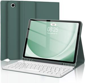 AMOUOGOEY Keyboard Case for Samsung Galaxy Tab A9 Plus 5G 11 Inch 2023(SM-X210/X216/X218) - Detachable Wireless Bluetooth Keyboard - Folio Smart Cover with S Pen Holder for Galaxy Tab A9+ 11" (Green)