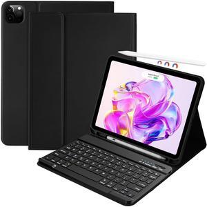 aMZCaSE for iPad Air M3 11 inch Case with Keyboard(M3/M2, 2025/2024), iPad Pro 11 inch Air 5th 4th Generation Case with Keyboard,Detachable Folio Cover for iPad Pro 11 (4th/3rd/2nd/1st),Pen Hold,Black