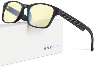 ANYLUV Mens Blue Light Glasses Lightweight Anti Blue Light Blocking Computer Gaming Glasses Eyes Protection with Carbon Fiber Decoration