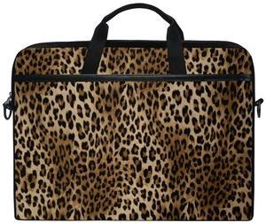 Vintage Animal Leopard Print 13 13.3 14 Inch Laptop Shoulder Messenger Bag Case Sleeve Briefcase with Handle Strap for Men Women
