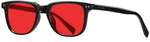 AU CLAIRE Sleep Glasses for 99.9% Blue Green Light Blocking Dual AR Coatings Red Lens for Computer Gaming Screen Reduce Eyestrain (Aura (Black Frame))
