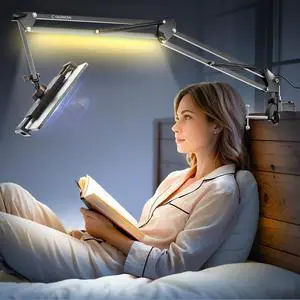 CACENCAN Universal Tablet Stand, Adjustable with Light, Compatible with iPad/iPhone/iPad Pro/N-Switch, or Other 4.513.5 Inches Devices (Black)