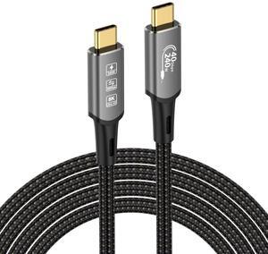 USB4 Cable with Thunderbolt 4, 240W Charging, 40Gbps Data, 8K@60Hz 4K120Hz HDR, PD3.1, USB C to USB C, for MacBook M1-M3, Mac Studio, Laptops, Monitor