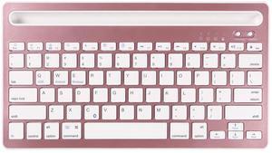 CHUYI Wireless Bluetooth Keyboard with Stand Slot Quiet Slim Multi Device Keyboard for iPad Phone Tablet Computer PC Portable 78Keys Rechargeable Wireless Keyboards for Windows Android iOS (Rose Gold)