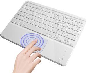 Wireless Bluetooth Keyboard with Touchpad for iPad - 7 Colors Backlit - Tablet Keyboard Rechargeable for iPad Pro/iPad Air/iPad Mini and Other iOS Android Windows Devices