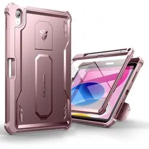 Dexnor Case for iPad 11th Generation 11 Inch (A16) 2025, iPad 10th Generation 10.9 Inch(2022) with Pen Holder [Built-in Screen Protector & Kickstand] Heavy Duty Rugged Full Body Protective Cover,Pink