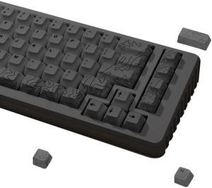 Deskr Topo Canyon Dye Sub PBT Keycaps | 164 Keycap Set for Mechanical Keyboard | 1.7mm Thickness Keys - ANSI & ISO Support Keys | Cherry Profile MX Style Switches | 60%-100% Layouts | Gray