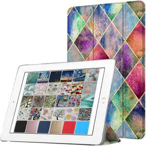 DuraSafe Cases iPad PRO 12.9 Inch 2015 1st Gen [ Pro 12.9 1 ] ML3Q2LL/A ML3N2LL/A ML3K2LL/A ML0H2LL/A ML0G2LL/A Printed Slim Protective PC Dual Angle Stand Clear Flip Back Cover - Diamond Grid