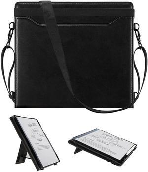 E NET-CASE Case for Remarkable 2 Paper Tablet - Business Design Protective Stand Cover with Pen Holder/Hand Strap/Carrying Shoulder Strap & Auto Sleep/Wake for 10.3" 2020 Released (Black)