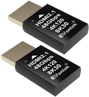 4K 120Hz HDMI 2.1 Dummy Plug - High-Resolution Virtual Display Emulator for PC, VR Headsets & Cryptocurrency Mining | Supports 8K @30Hz, Headless Ghost Display Adapter-2P