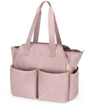 Fasrom Laptop Tote Bag for Women, 15.6 Inch Work Purse with Multi Pockets, Stylish Professional Shoulder Bag for Office, Travel & Business Commute, Pink (Bag Only)