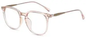 Firmoo Blue Light Glasses for Women/Men, Stylish Big Frame Blue Light Blocking Glasses for Computer, Pink Clear, KBT7277