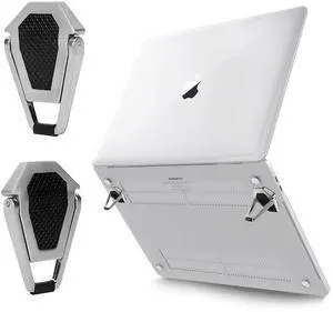 HIKER L4 Portable Invisible Laptop Riser Stand | Mini Aluminum Cooling Pad, Lightweight Laptop Desk Stand for MacBook & Other Laptops (Silver)