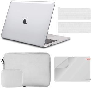 iCasso Compatible with MacBook Pro 13 inch Case A2338 M2/M1/A2289/A2251/A2159/A1989/A1706/A1708,Hard Shell Case,Sleeve,Screen Protector,Keyboard Cover for MacBook Pro 13'' with Small Bag - Clear