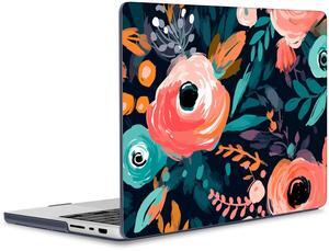 ICEKEE for M4 MacBook Pro 14 inch Case 2024(A3112 A3401 A3185) 2023(M3 A2918 A2992 M2 A2779) 2021(M1 A2442 ) Pro/Max, Plastic Hard Shell Cover for Mac Pro 14", Abstract Flower P372