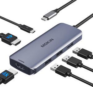 Docking Station USB C to Dual HDMI Adapter USBC Hub Dual HDMIMonitors for Windows,USB C Adapter with Dual HDMI,3 USB Port,PD Compatible for Dell XPS 13/15