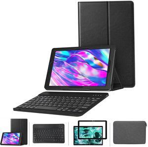 (4 in 1) Onn 10.4 inch Tablet Pro Keyboard Case and Screen Protector, Screen Protector and Case for Onn Tablet Pro 10.4 inch (2023 Model) (Black)