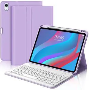 IVEOPPE for iPad Air 11-inch(M3 2025/ M2 2024) Air 5th/4th Gen Case with Keyboard-7 Color Backlit, Detachable Wireless Bluetooth Keyboard, Auto Wake/Sleep, Portable Rechargeable,Purple,Non-Backlit