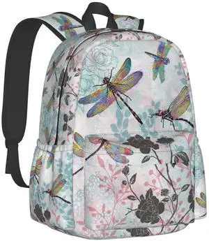 Nmbvcxz Dragonfly Backpack for Women 16.7 inch Travel Casual Laptop Backpack Lightweight Waterproof Durable Hiking Daypack