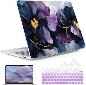 May Chen Case for Microsoft Surface Laptop 13.8 inch, 2024 Windows 11 AI + PC, 7th Edition Touchscreen Display, Protective Plastic Hard Shell Case with Keyboard Cover - Fluid Art Flower