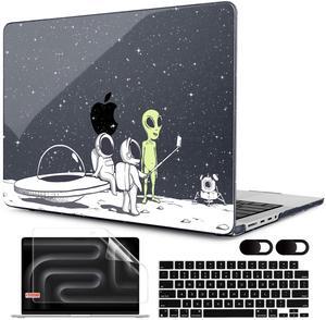 MEEgoodo Case for M4 MacBook Pro 16 inch Case 2024 2023 2021, Fit Model A3403/A3186/A2991/A2780/A2485 M3 M2 M1 Pro/Max Chip, Laptop Hard Shell Cases with Keyboard & Camera Cover, Astronauts & Alien