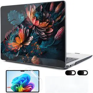 MEEgoodo Case for Microsoft Surface Laptop 13.8 inch Touchscreen 2024 (7th Edition),Clear Cover Fit Model 2036,Laptop Hard Shell with Keyboard & Webcam Cover & Screen Protector,Bunch Flowers